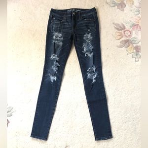 🦋2/30 ~ Ripped jeggings ~ American Eagle (blue denim)